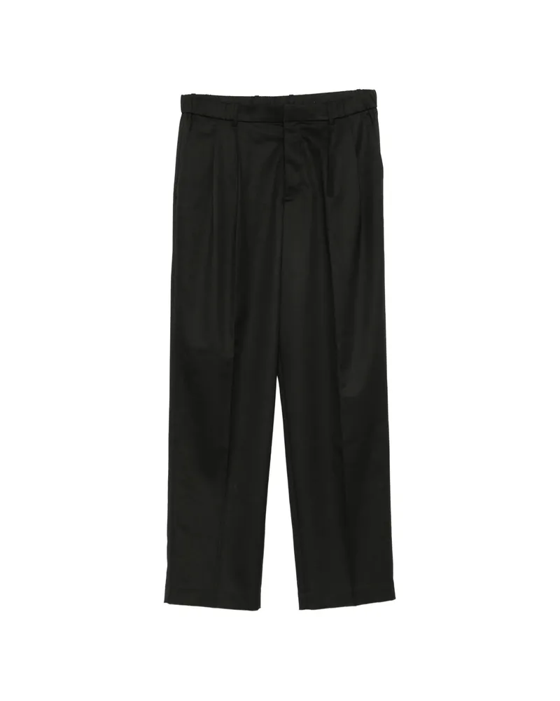 Calvin Klein Pleated Straight-leg Trousers Black