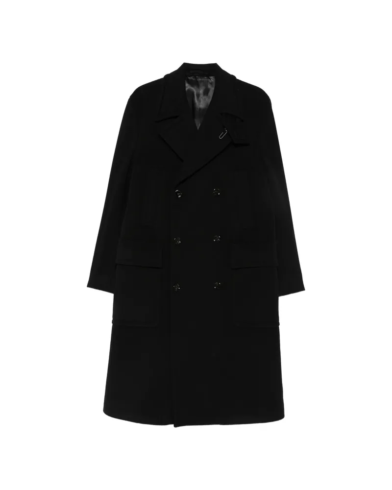 LARDINI Notch-lapel Double-breasted Coat Black