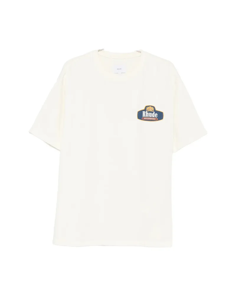RHUDE Logo-print T-shirt Neutrals