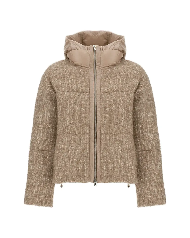 Herno Sequin-embellished Bouclé Jacket Neutrals