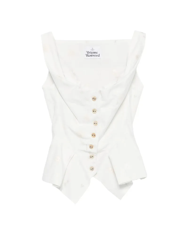 Vivienne Westwood Button Floral Vest White