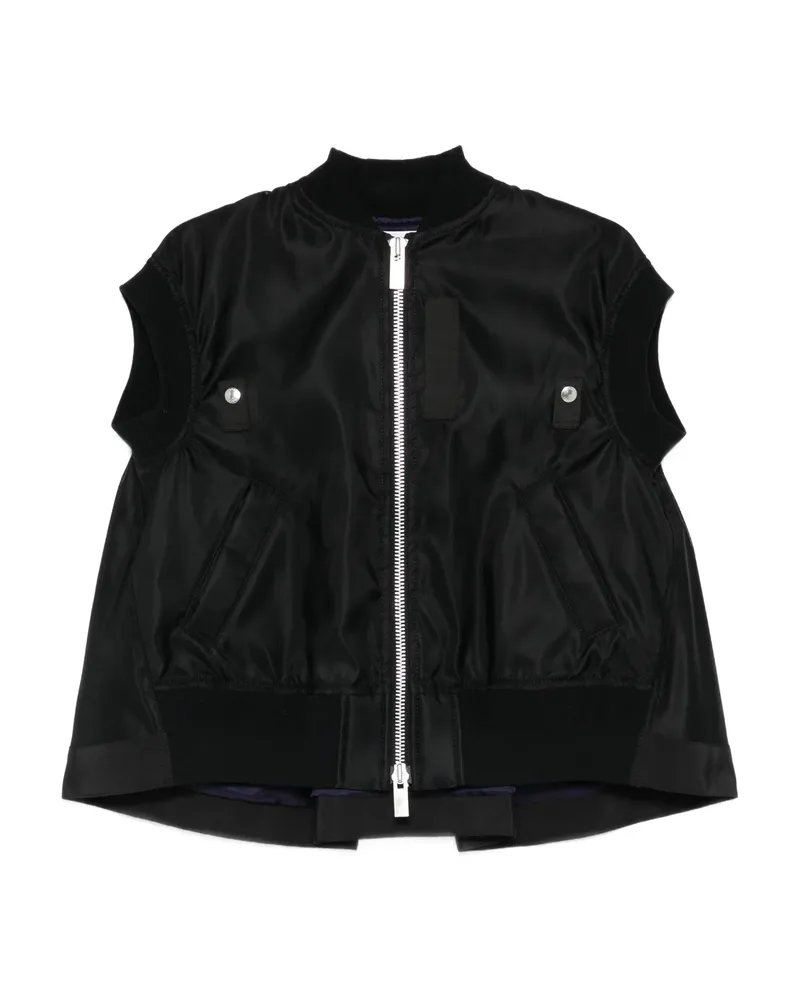 Sacai Zip-up Gilet Black
