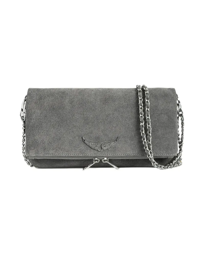 Zadig & Voltaire Rock Suede Shoulder Bag Grey