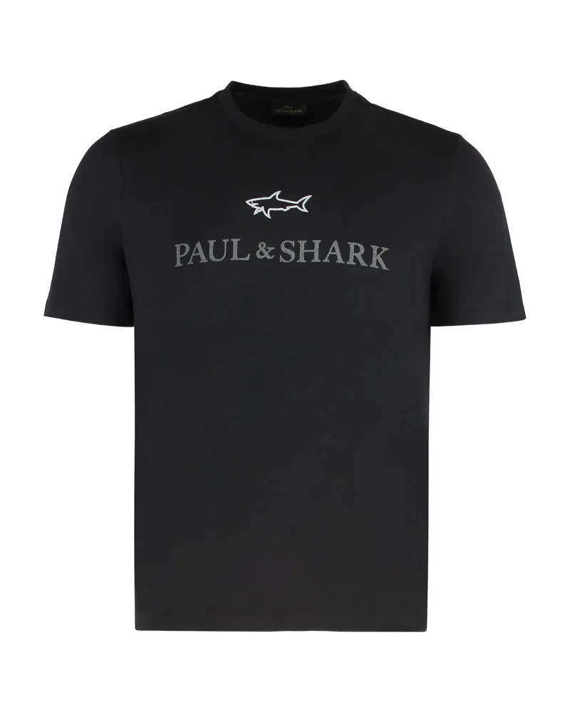 Paul & Shark Logo-print Short-sleeve T-shirt Black