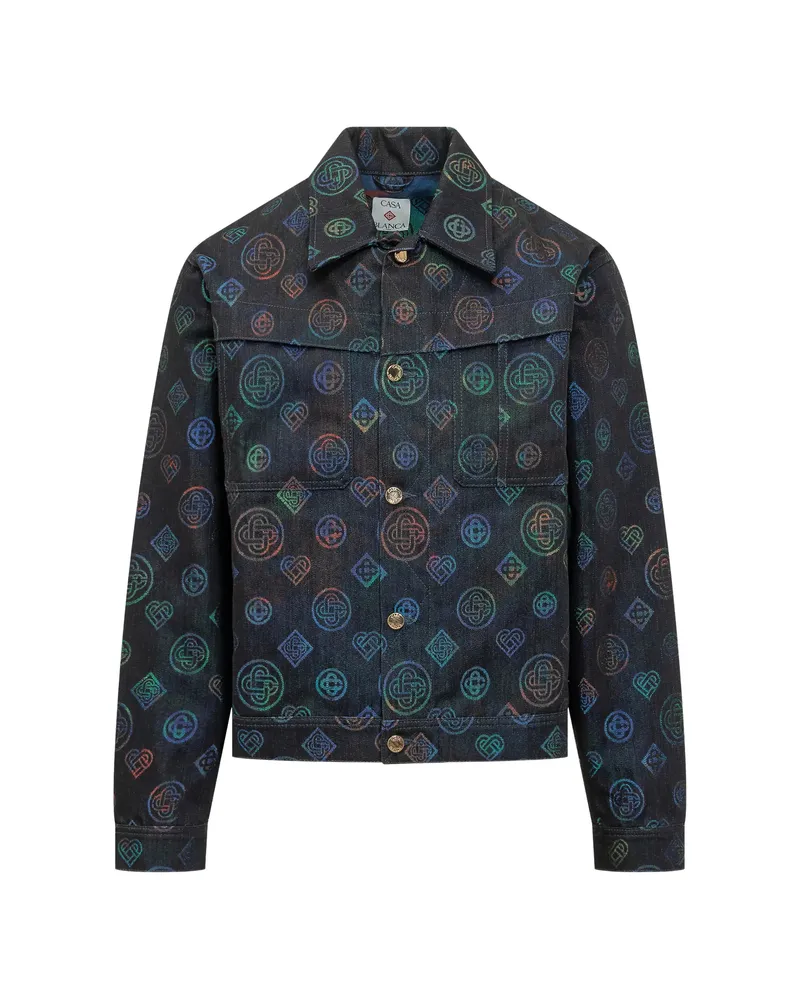 Casablanca Paris Printed Heatmap Denim Jacket Blue