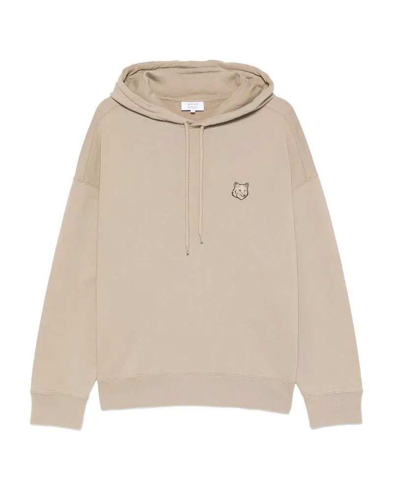 Kitsuné Drawstring Fox-motif Hoodie Neutrals