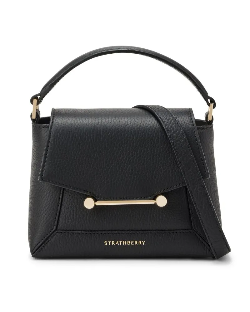 Strathberry Mosaic Leather Tote Bag Black
