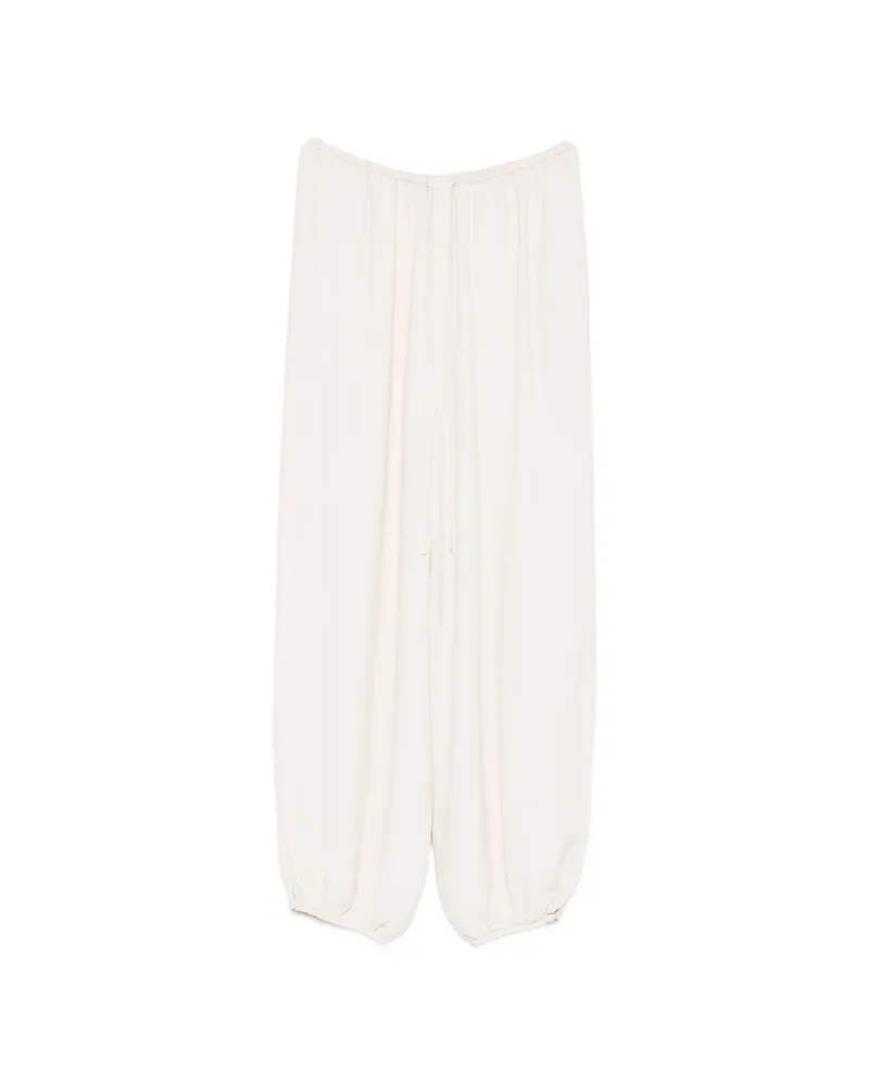 forte_forte Drawstring-waist Gathered-cuff Trousers Neutrals