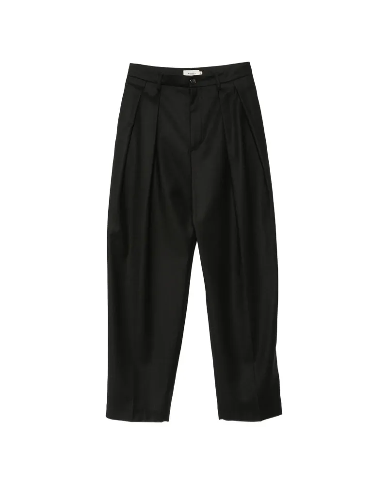 BARENA Tommy Pleated Wide-leg Trousers Black