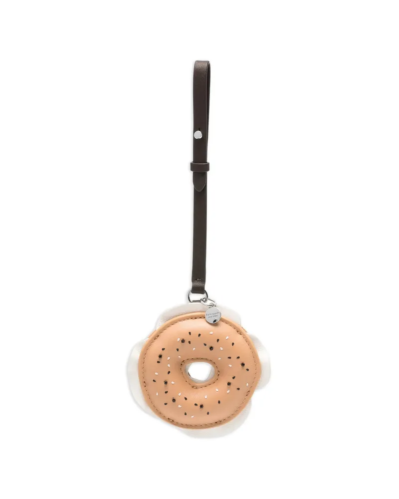 Kate Spade Foil Emboss-logo Bag Charm Neutrals