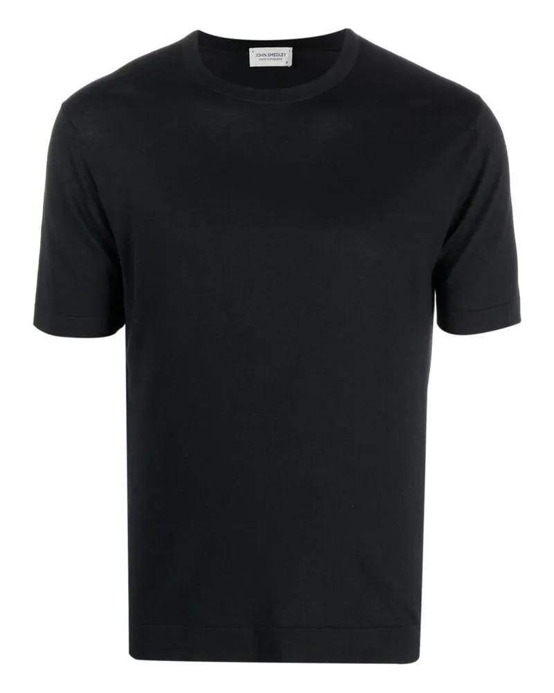 John Smedley Plain Cotton T-shirt Black