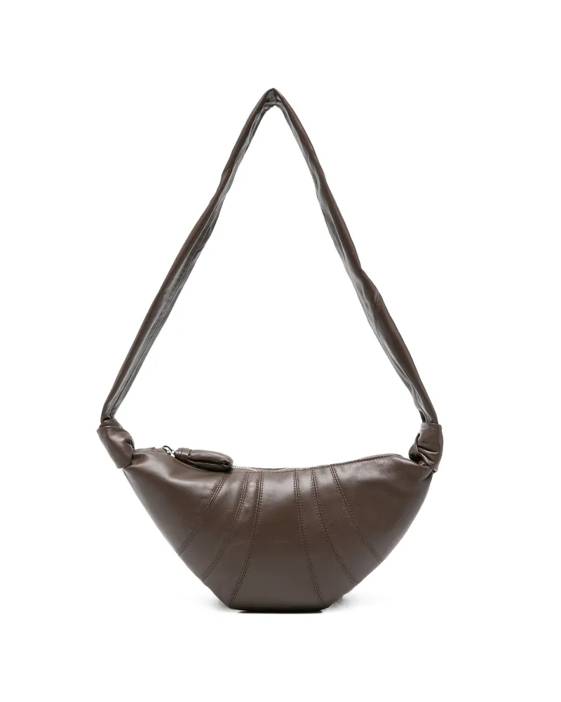 Christophe Lemaire Small Croissant Panelled Shoulder Bag Brown