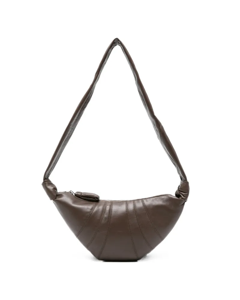 Christophe Lemaire Small Croissant Panelled Shoulder Bag Brown