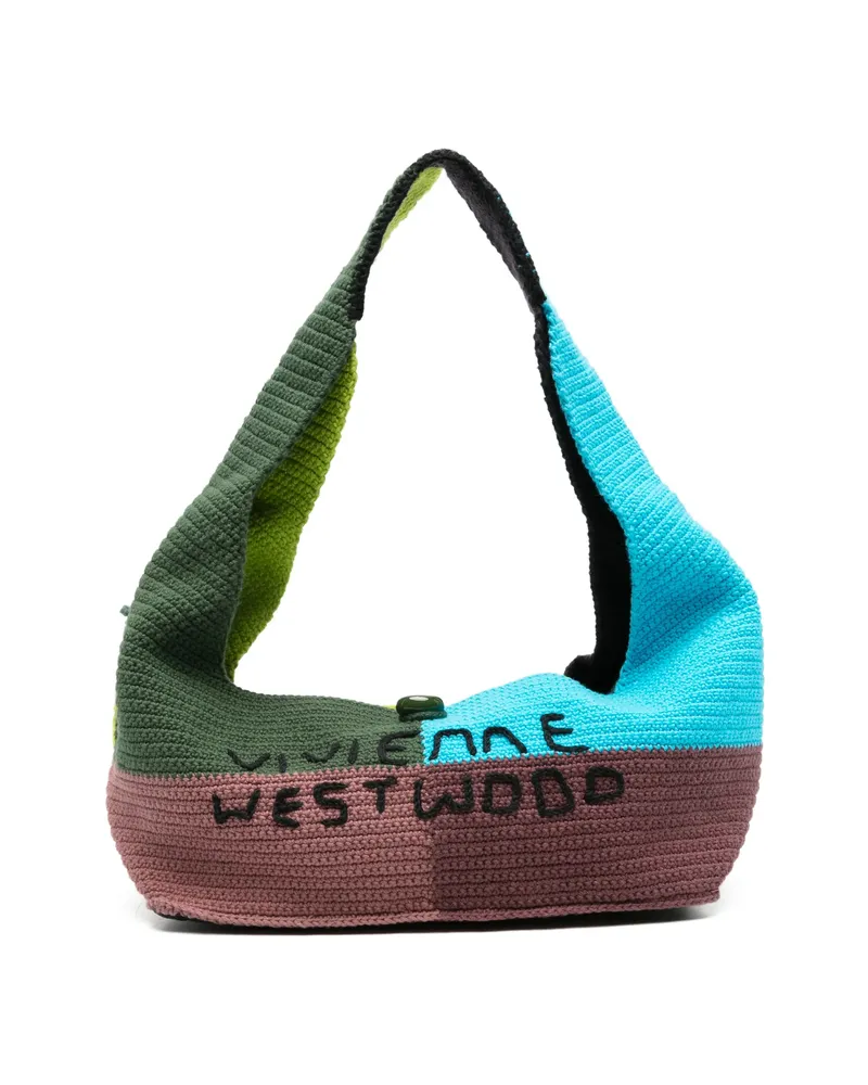 Vivienne Westwood Crochet-knit Logo-embroidered Shoulder Bag Multicolour