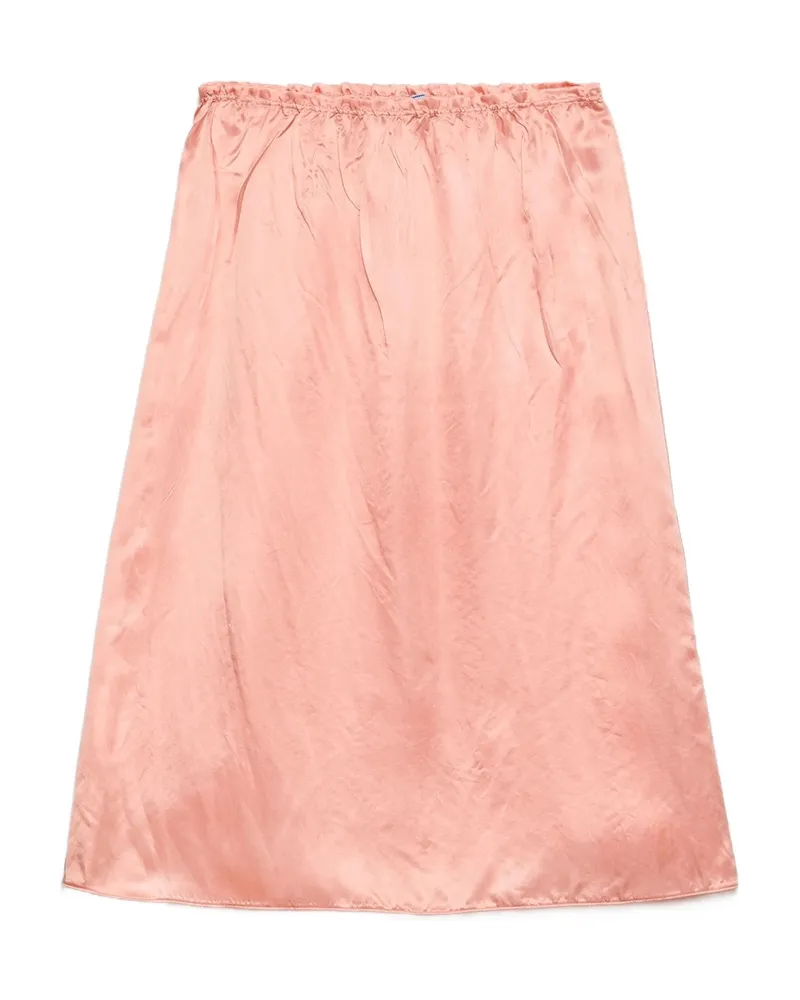 Prada Elasticated-waist Silk Skirt Orange