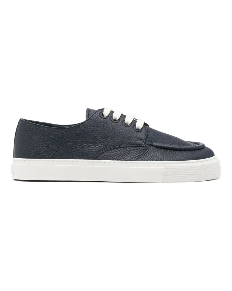 Prada Leather Lace-up Sneakers Blue