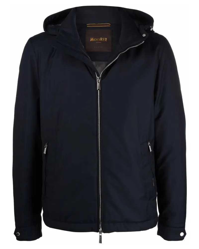 MOORER Zip Rain Jacket Blue