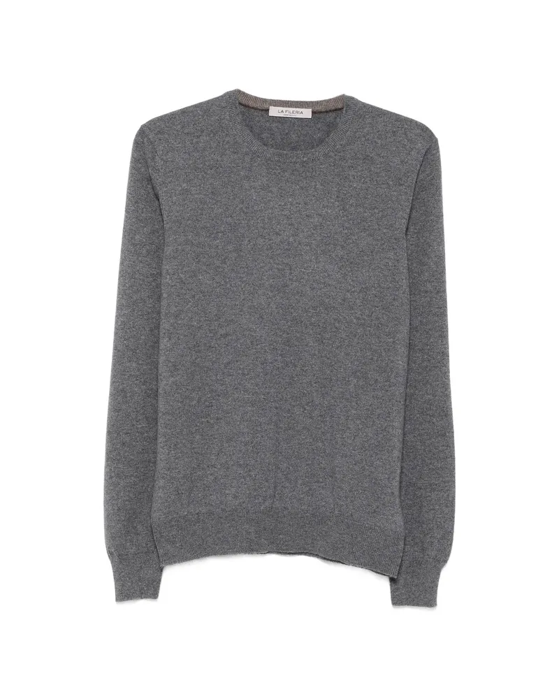 La Fileria Crew-neck Ribbed-trim Knit Grey