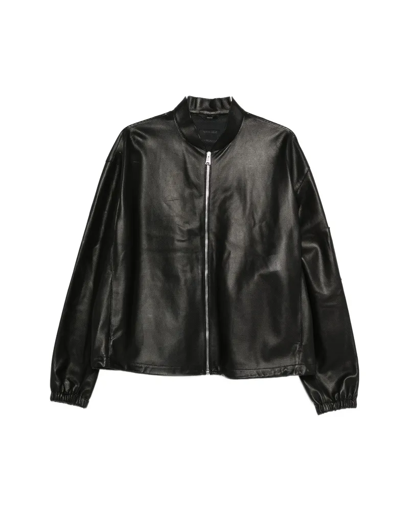 Fendi Zip-up Leather Jacket Black