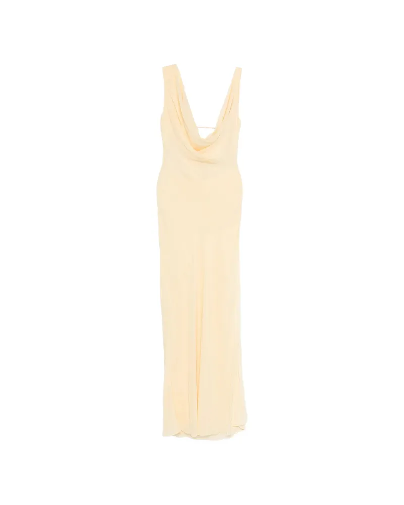 ANDAMANE Minerva Cowl-neck Maxi Dress Yellow