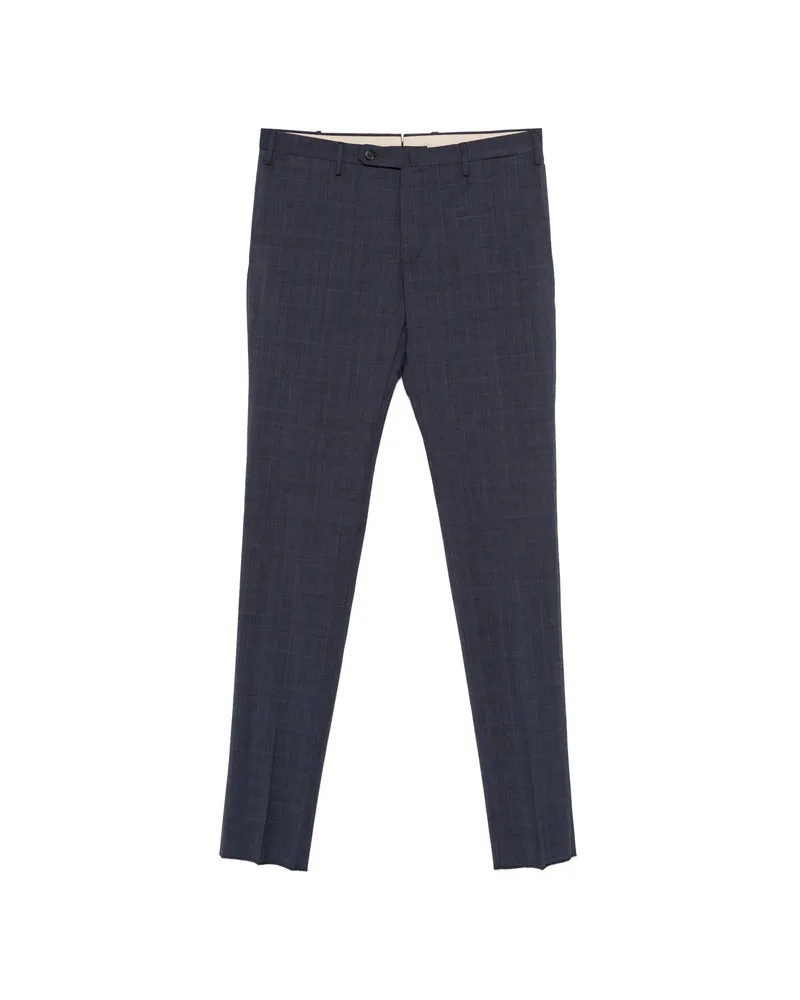 Incotex Checked Trousers Blue