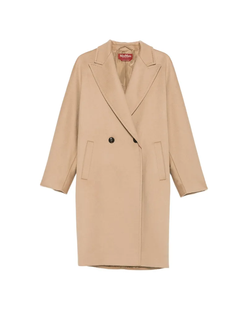 Max Mara Double-breasted Notched-lapel Coat Neutrals