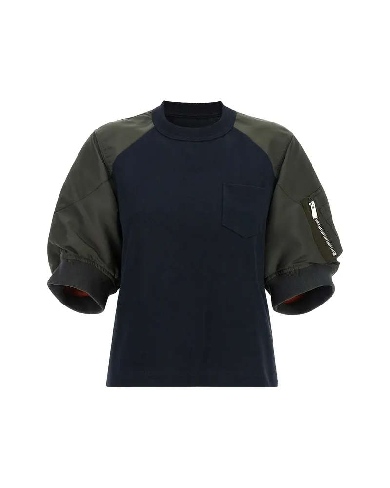 Sacai Raglan-sleeve T-shirt Blue