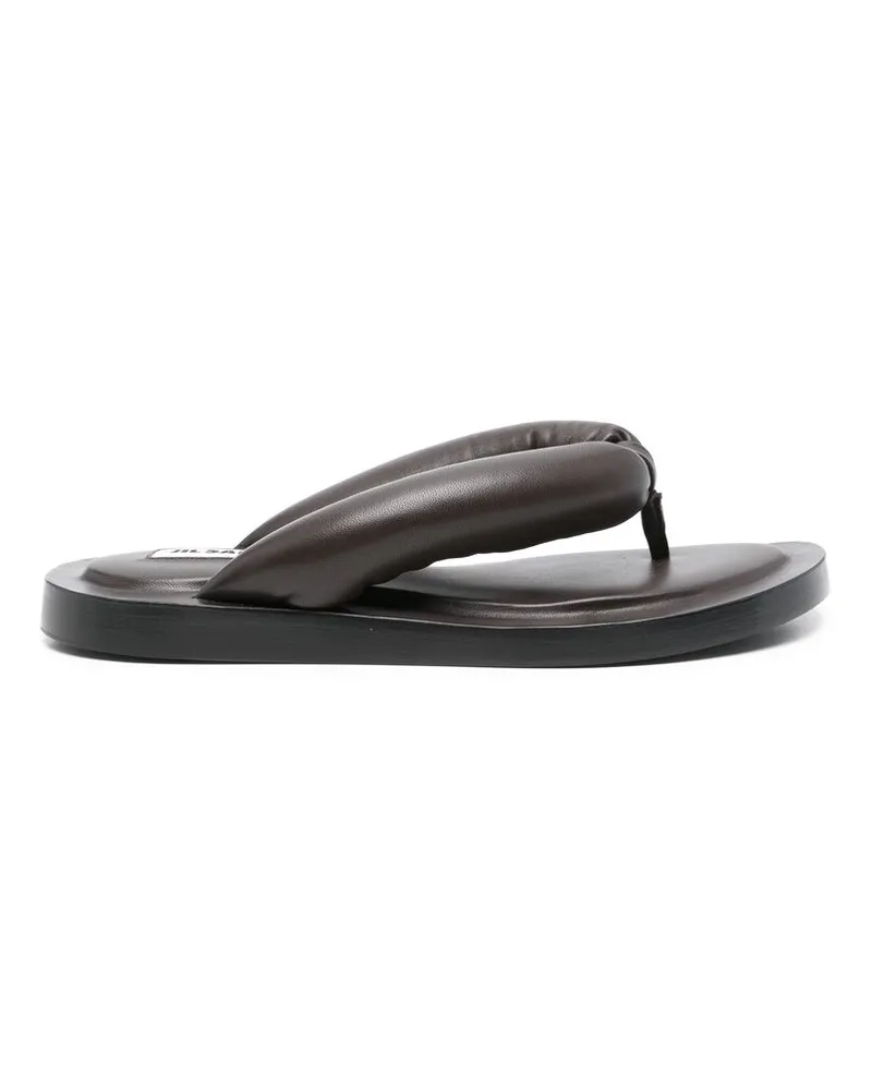 Jil Sander Nappa Flip Flops Brown