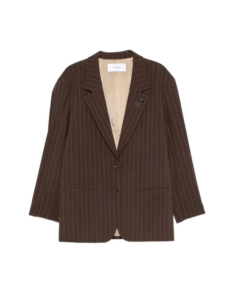 LARDINI Pinstripe-pattern Single-breasted Wool Blazer Brown