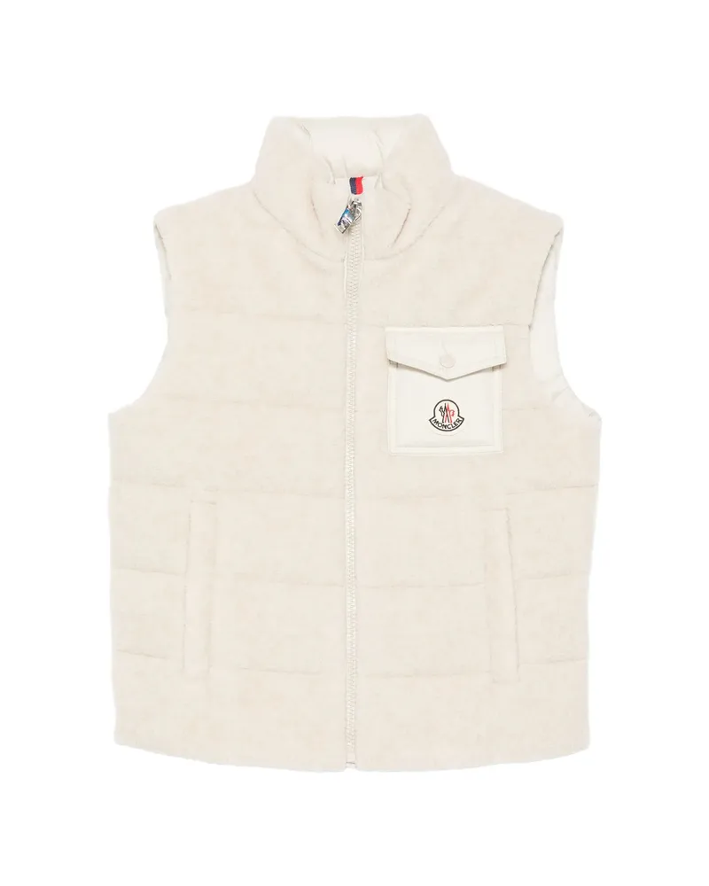 Moncler Merek Fleece-textured Quilted Gilet Neutrals