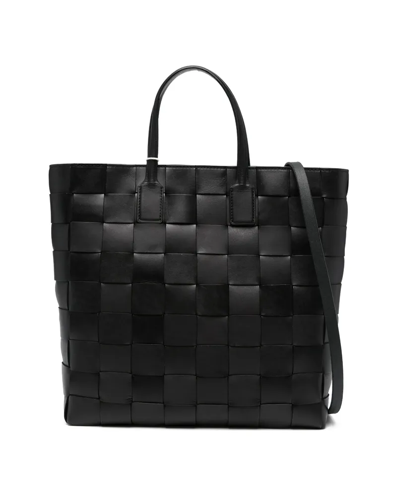 Dragon Diffusion Medium Pino Woven Top-handle Tote Bag Black