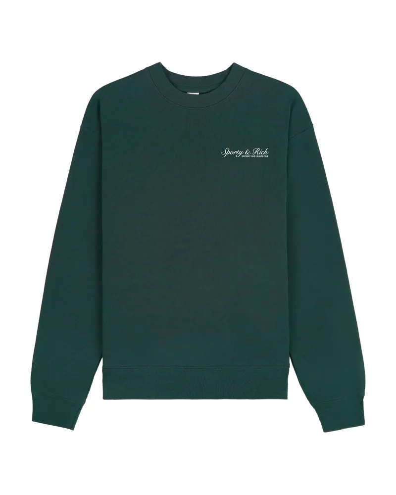 SPORTY & RICH Printed Crew-neck Sweater Green