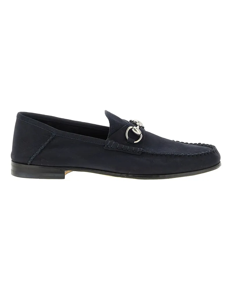 Gucci Gigi Metal Suede Loafers Blue
