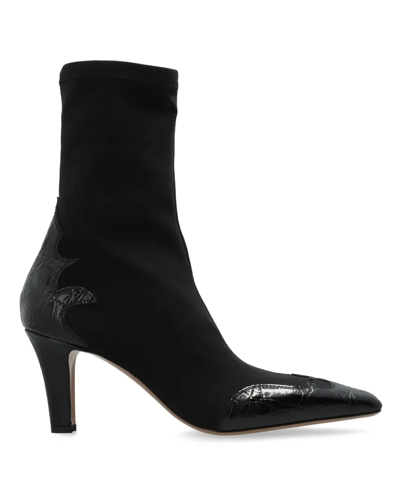 Paris Texas 75mm Belle Western Ankle Boots Black