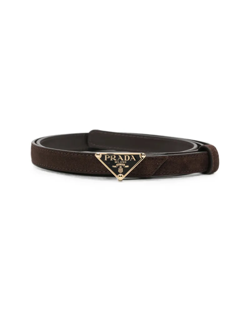 Prada Logo-plaque Belt Brown