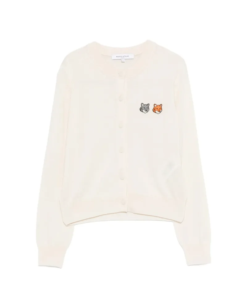 Kitsuné Fox-motif Buttoned Cardigan Neutrals