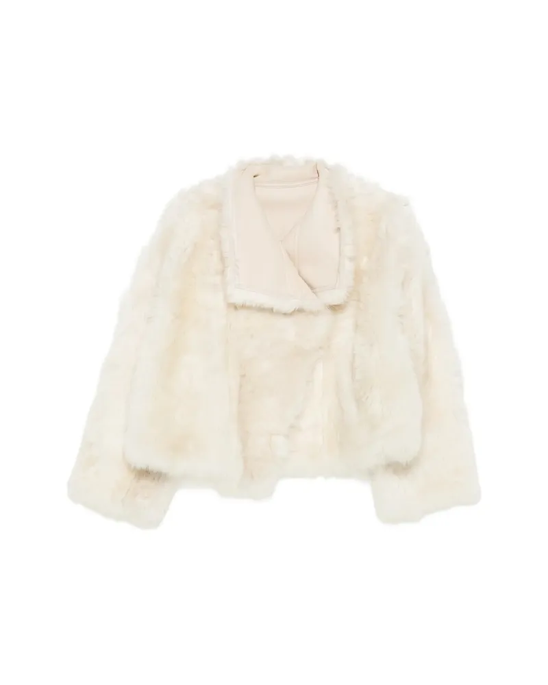 Yves Salomon Shearling Jacket Neutrals