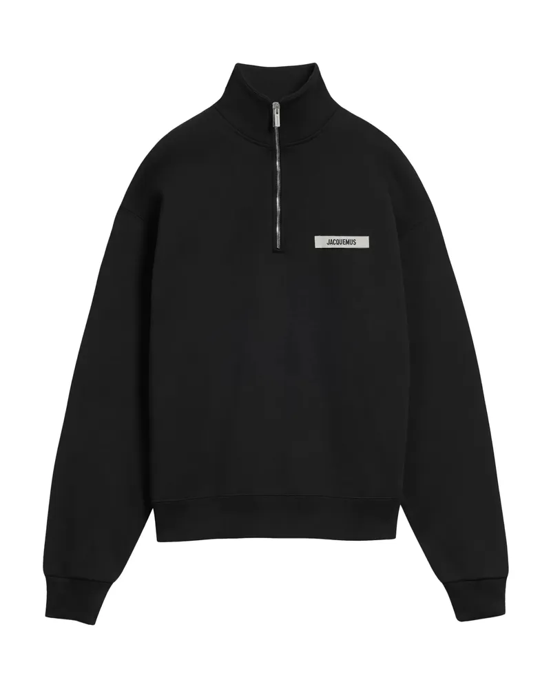 Jacquemus Gros-Grain Half-zip Sweater Black
