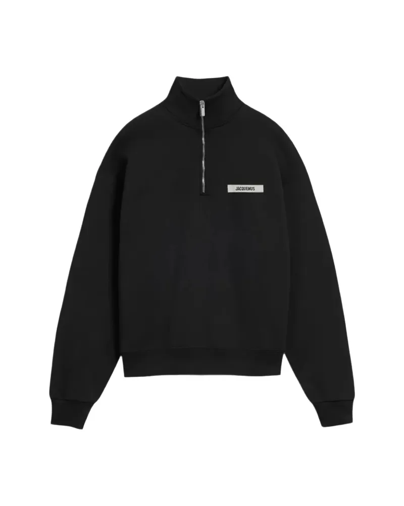 Jacquemus Gros-Grain Half-zip Sweater Black