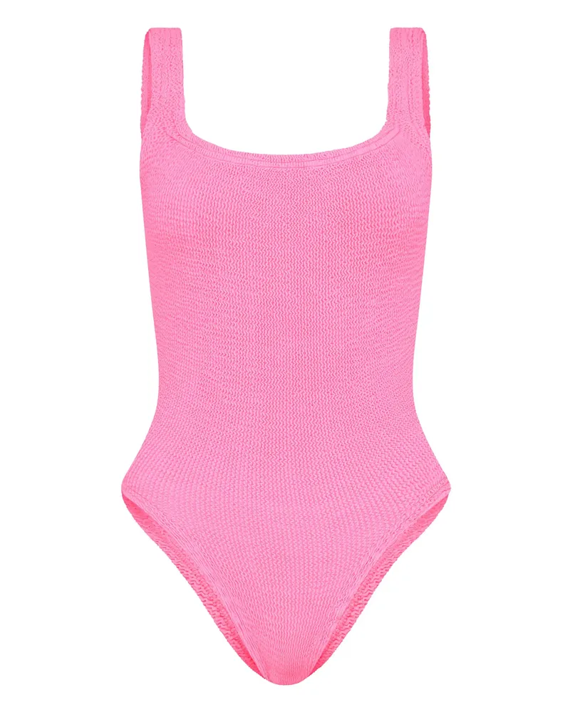 Hunza G Ruched Square-neck Swimsuit Pink