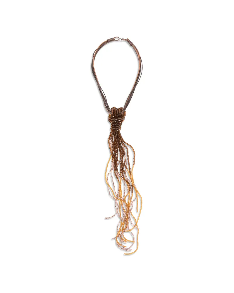 Antonelli Firenze Tessa Beaded Necklace Brown