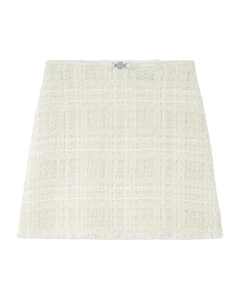 Versace A-line Frayed Mini Skirt White
