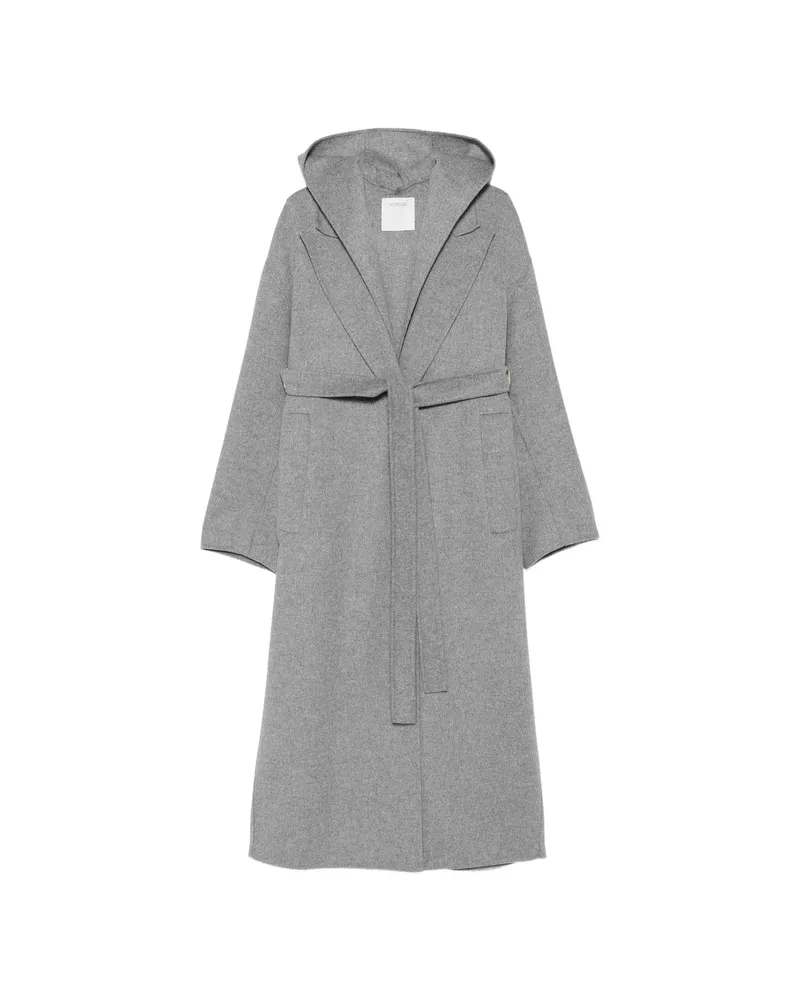 SPORTMAX Hooded Belted Coat Grey