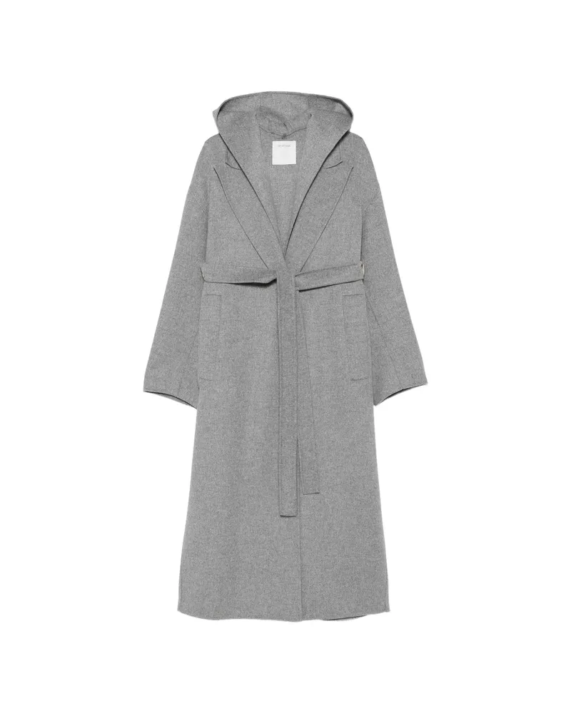 SPORTMAX Hooded Belted Coat Grey