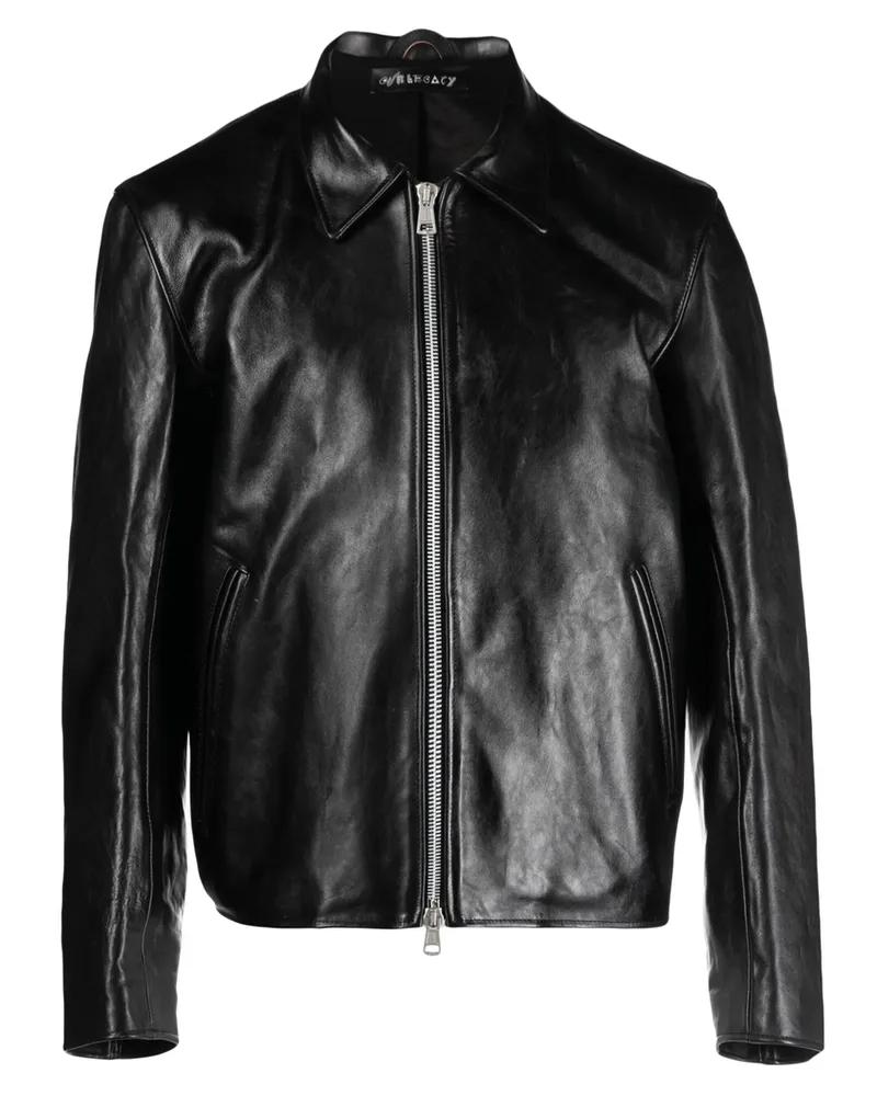 Our Legacy Mini Leather Zipped Jacket Black