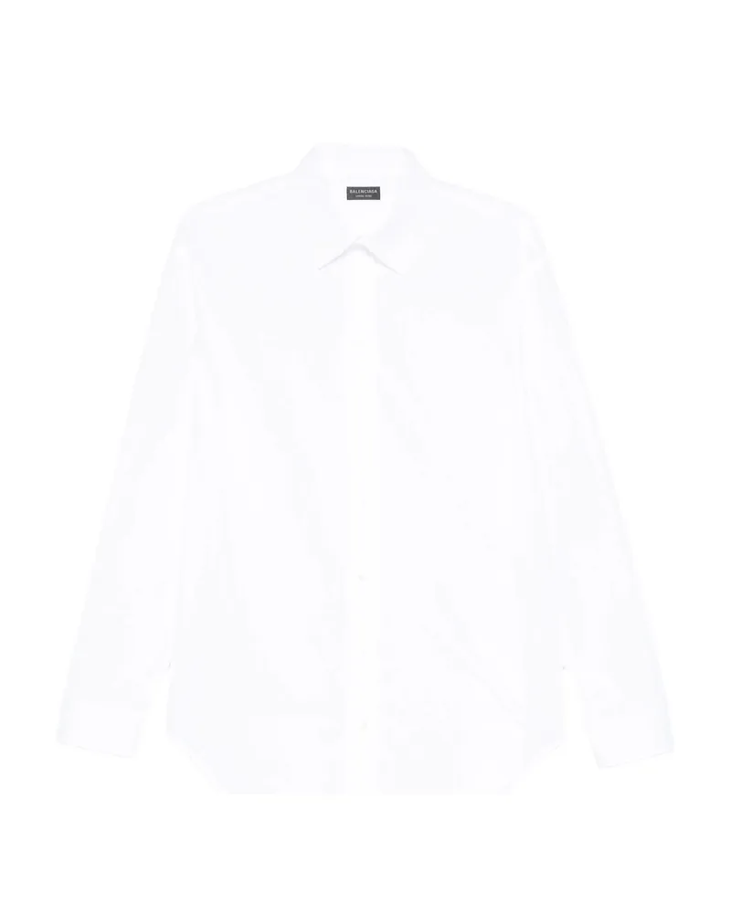 Balenciaga Long-sleeve Button-up Shirt White