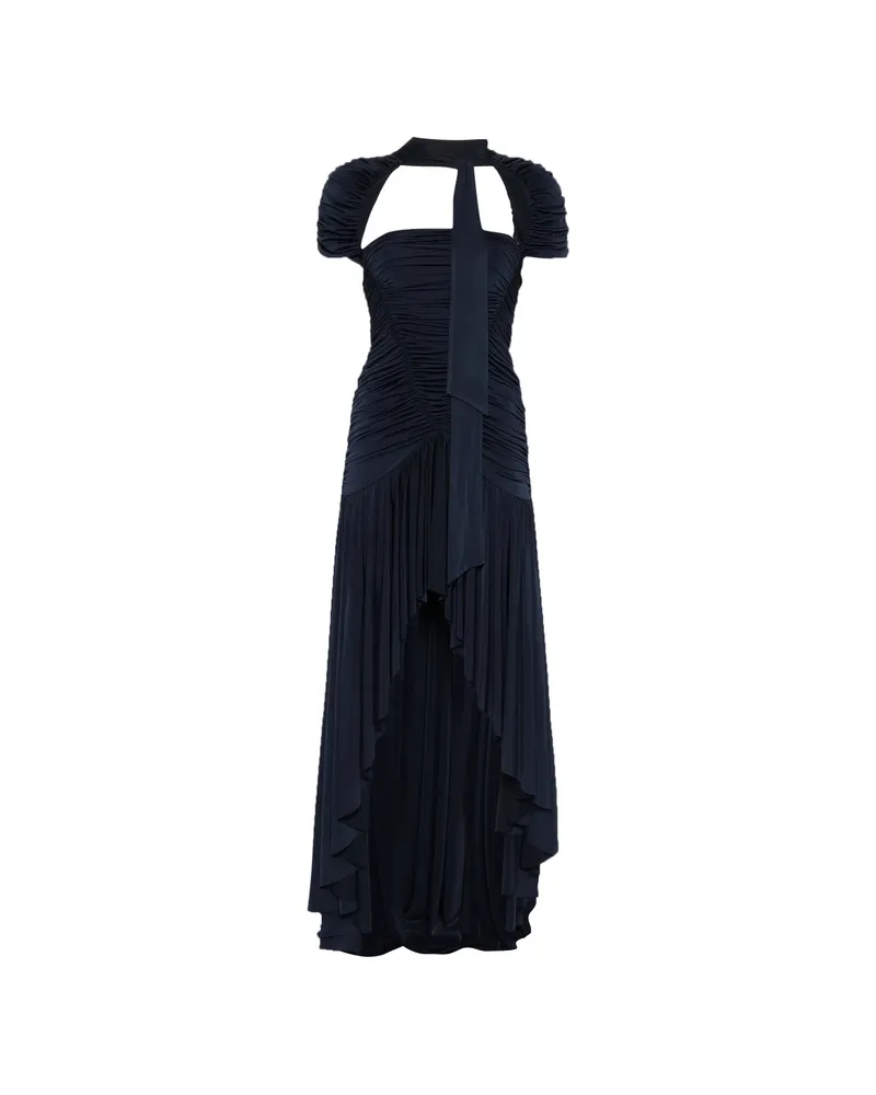 SIEDRES Roxy Cut-out Ruched Asymmetric Dress Blue