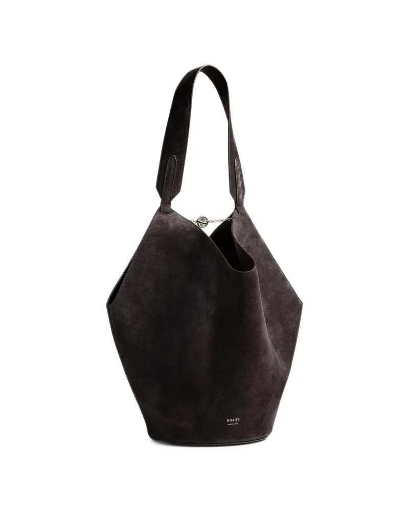 KHAITE Suede Shoulder Bag Brown