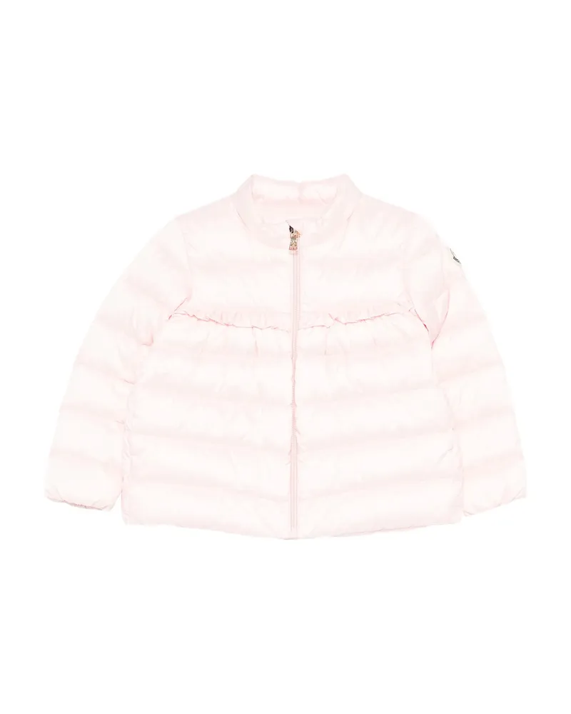 Moncler Ruffled-trim Puffer Jacket Pink