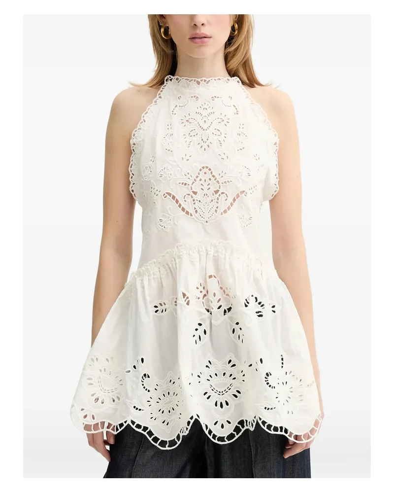 FARM Rio Embroidered Blouse White